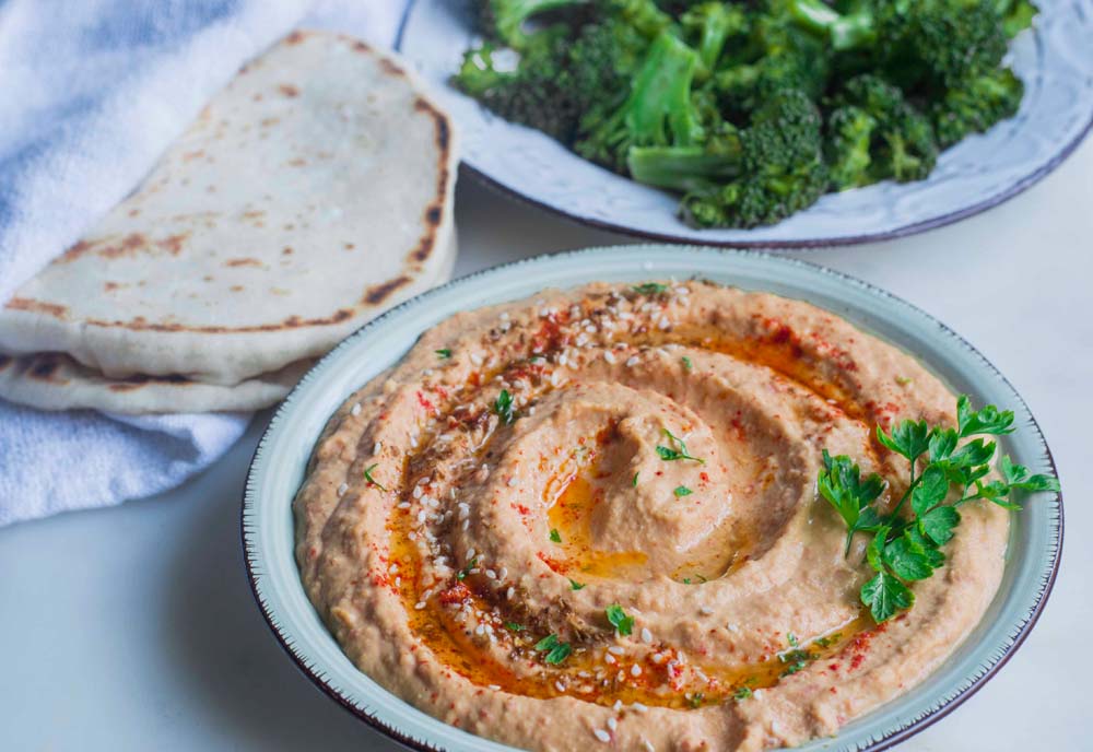 Red pepper hummus feature image