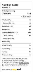 nutrition facts bread in instant pot