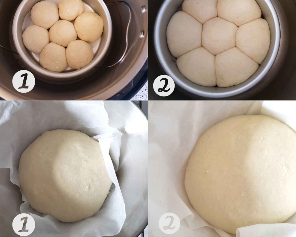 Two types of bread proofing in the instant pot