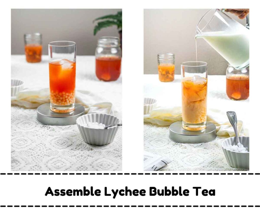 images showing lychee bubble tea