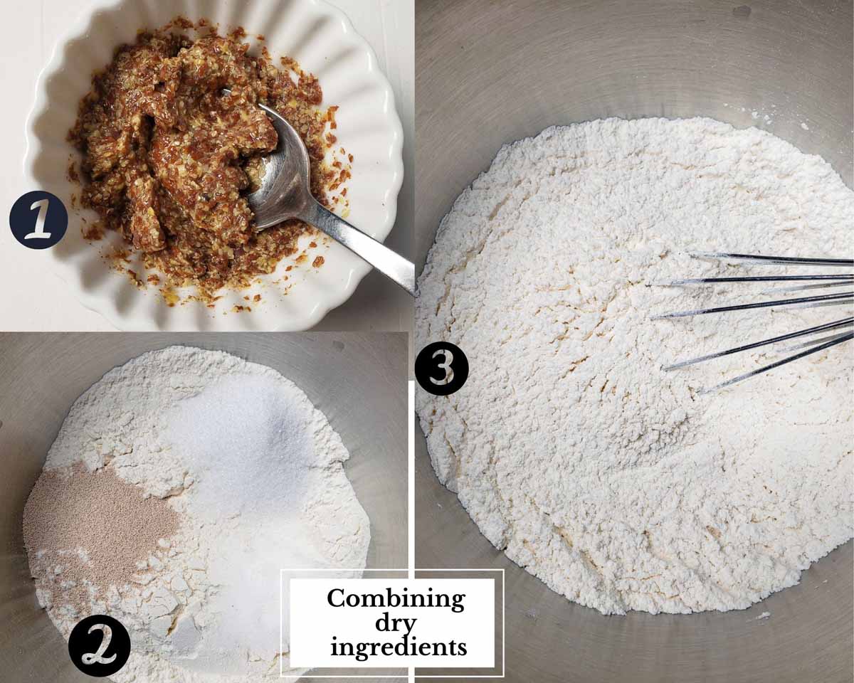 image showing stages of combing dry ingredients