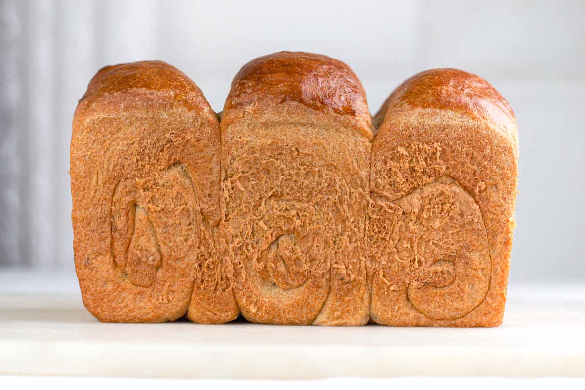 three split loafed vegan bread
