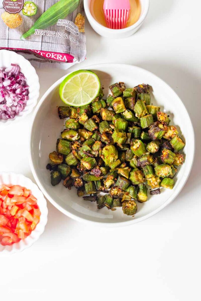 How to fry frozen okra in air fryer? Breaded and plain cut okra The Flavor Bells