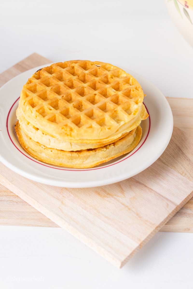 2 crispy waffles in a plate