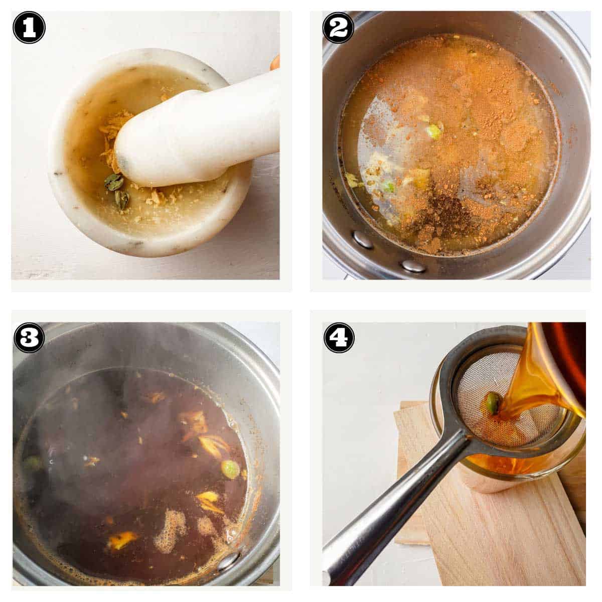 steps involved in making Indian chai