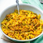 cabbage curry recipe for 4 people being served