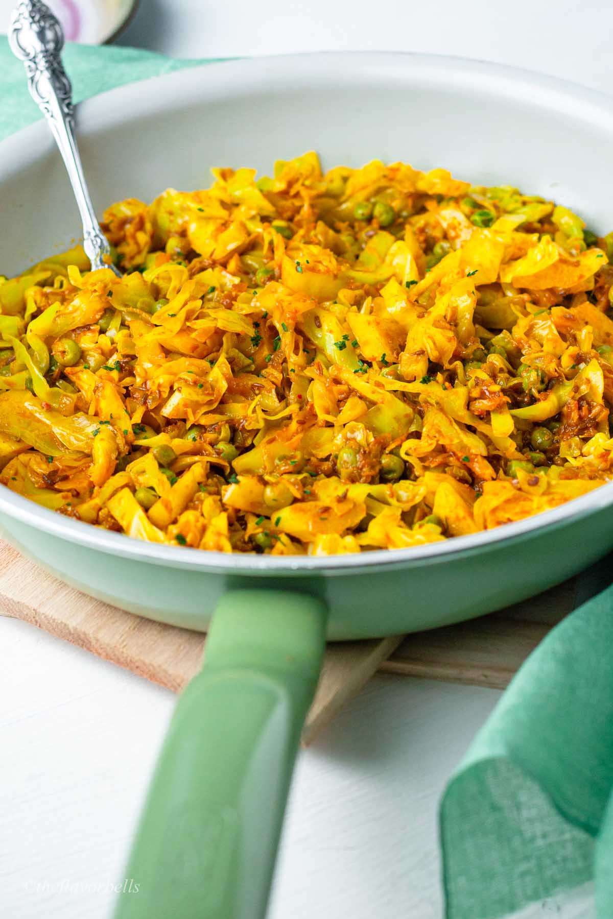 Indian cabbage recipe prepared and served