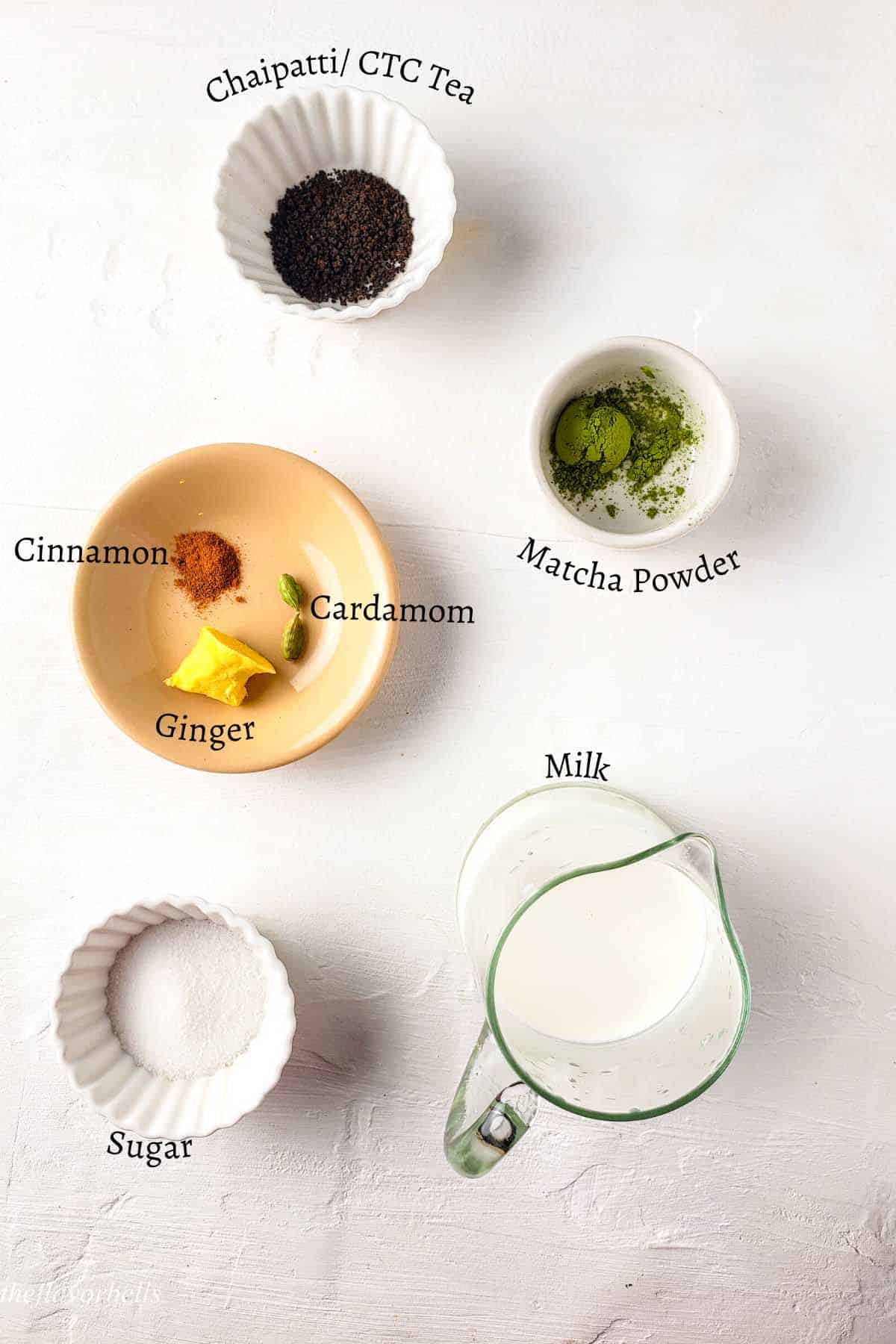 image showing all the ingredients used in making this latte