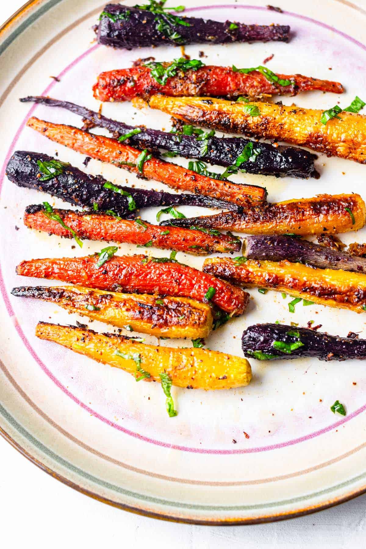 ginger butter seared carrots served in a plate