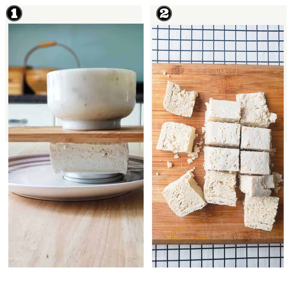 steps for pressing and freezing tofu