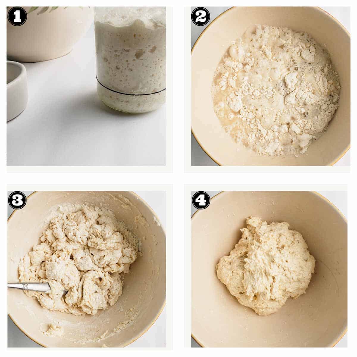 images showing stages of making the dough