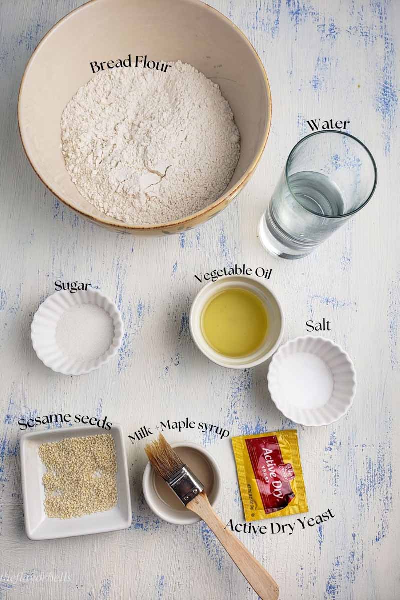 ingredients required for making vegan challah buns