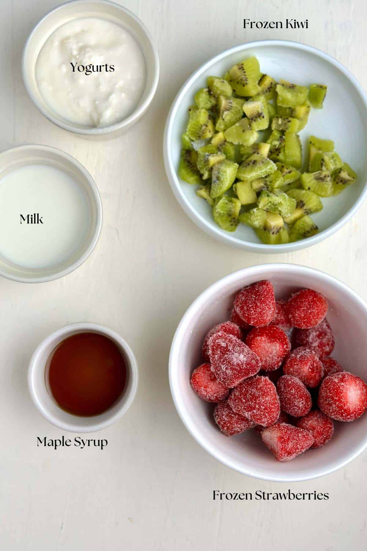 ingredients required for making the strawberry kiwi quencher