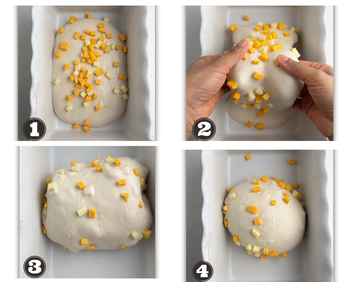 images showing how to laminate cheese into the dough