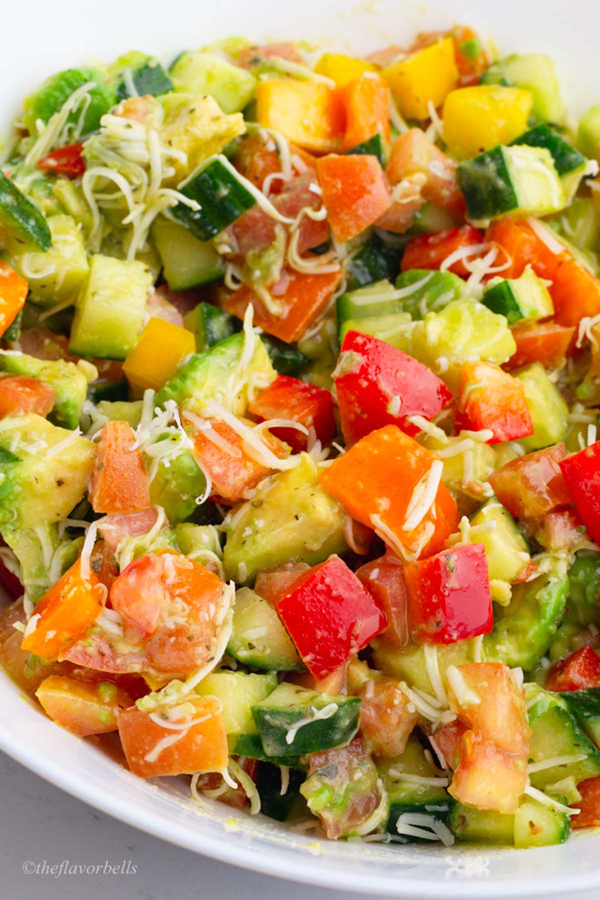 hyper close up look at the vegetarian salad