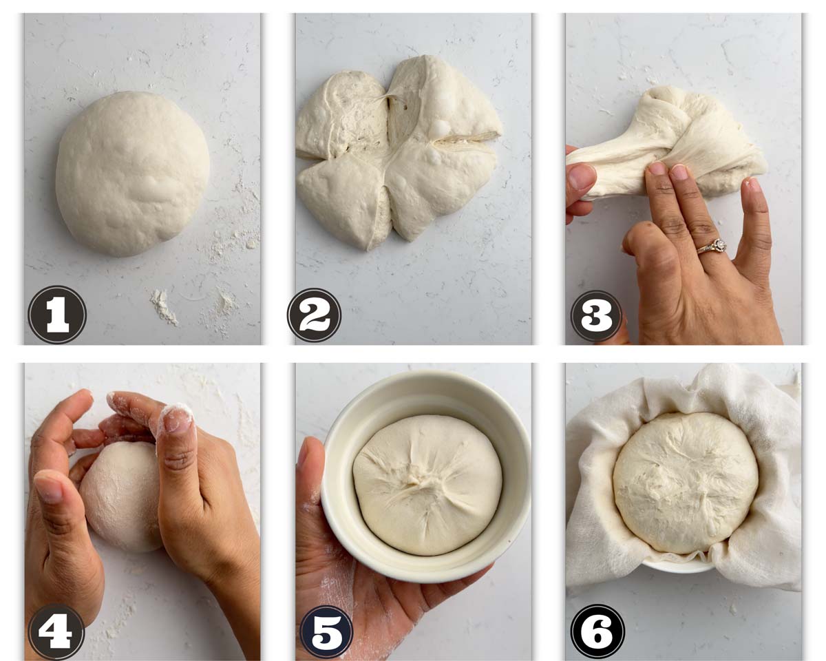 images showing shaping of bread bowls