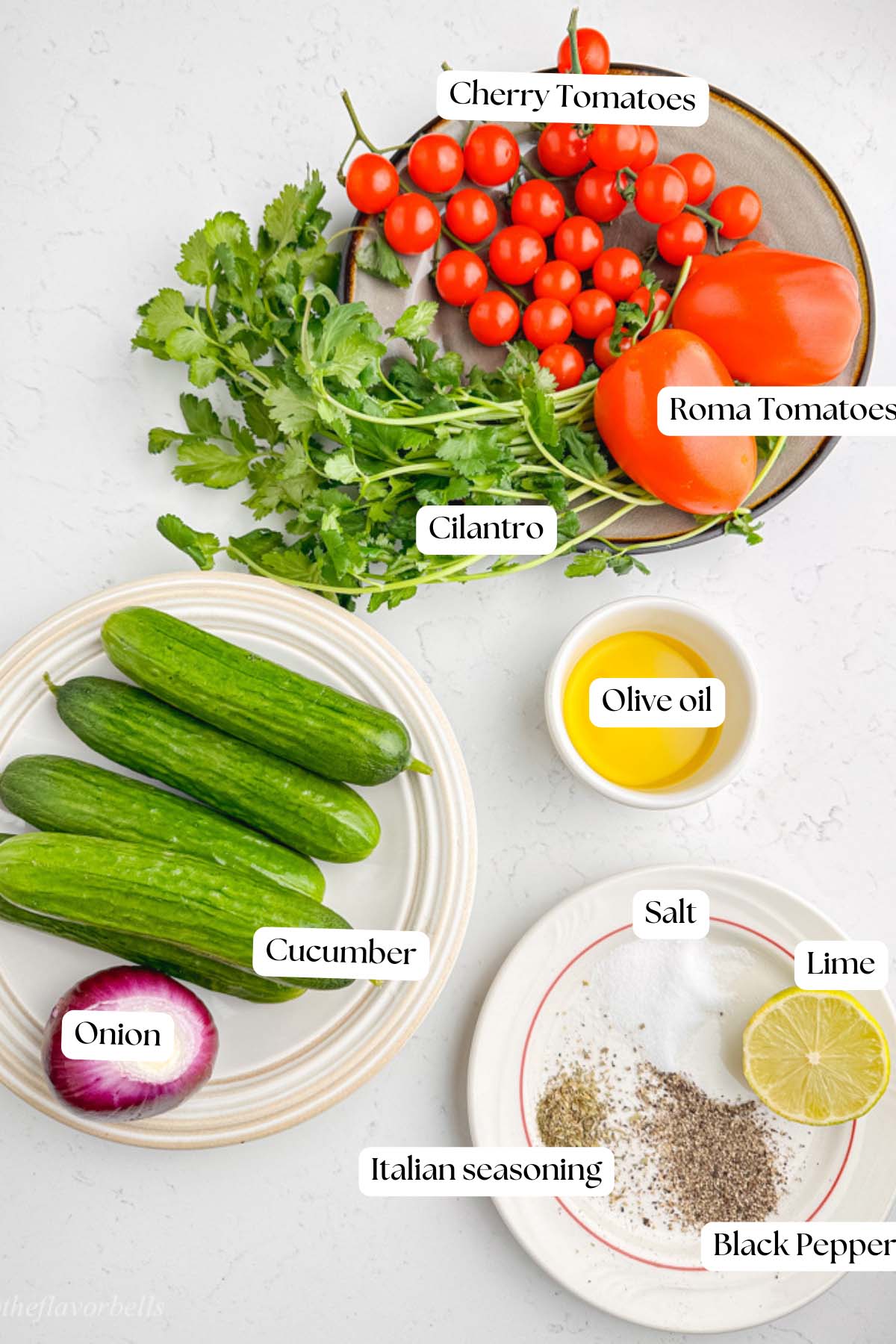 image showing all the ingredients required for the salad