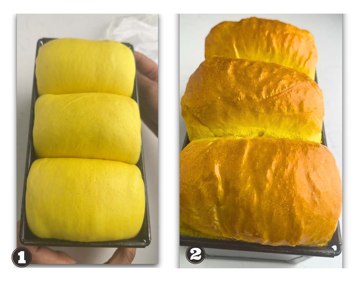 images of before and after baking the bread