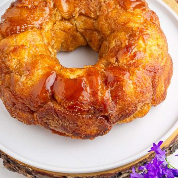 monkey bread made up of sourdough starter placed on a plate