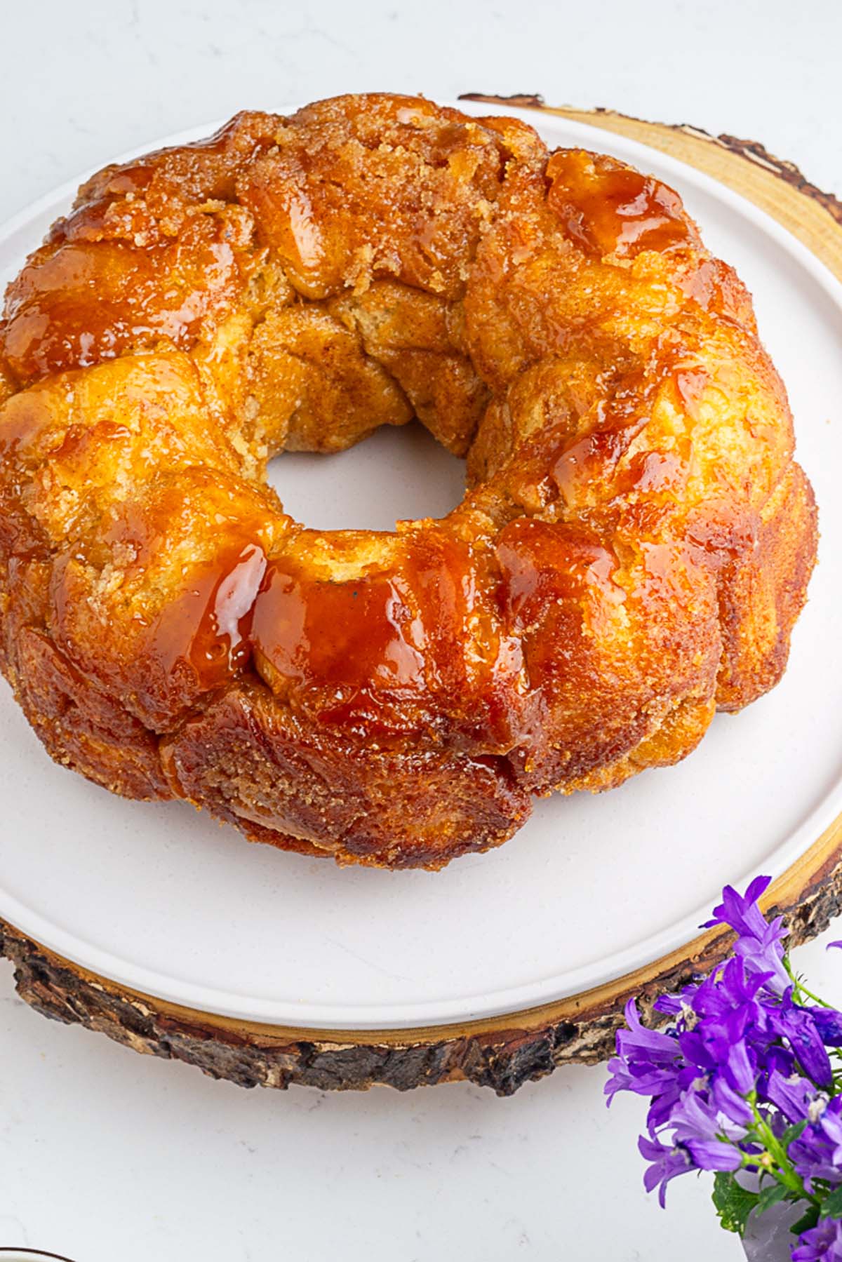 monkey bread made up of sourdough starter placed on a plate