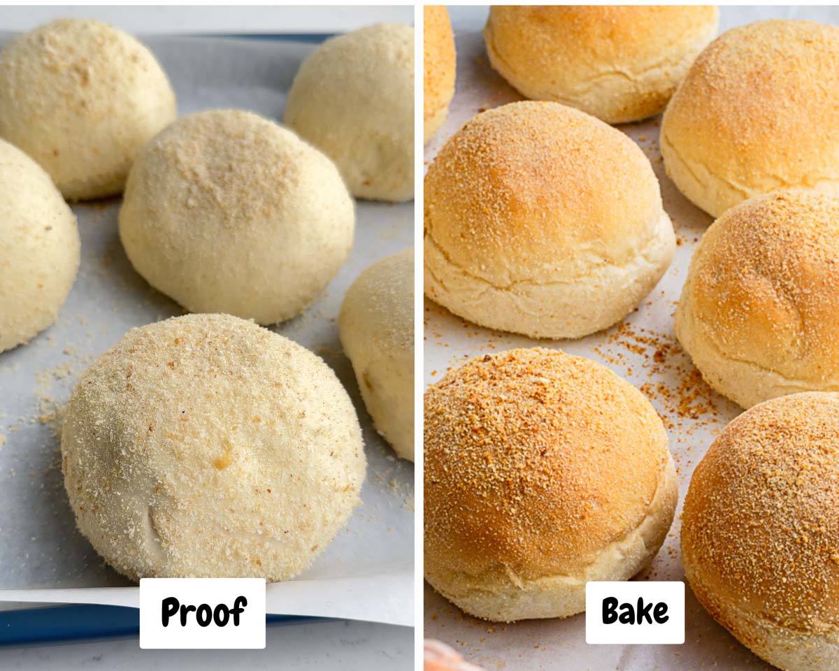 before and after baking images side by side