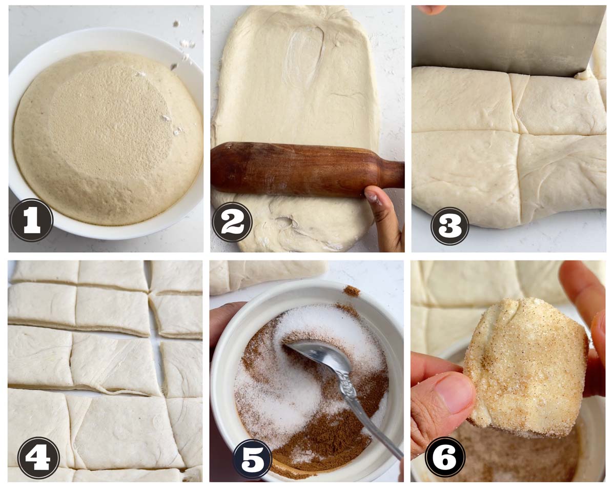 gallery of images showing shaping monkey bread