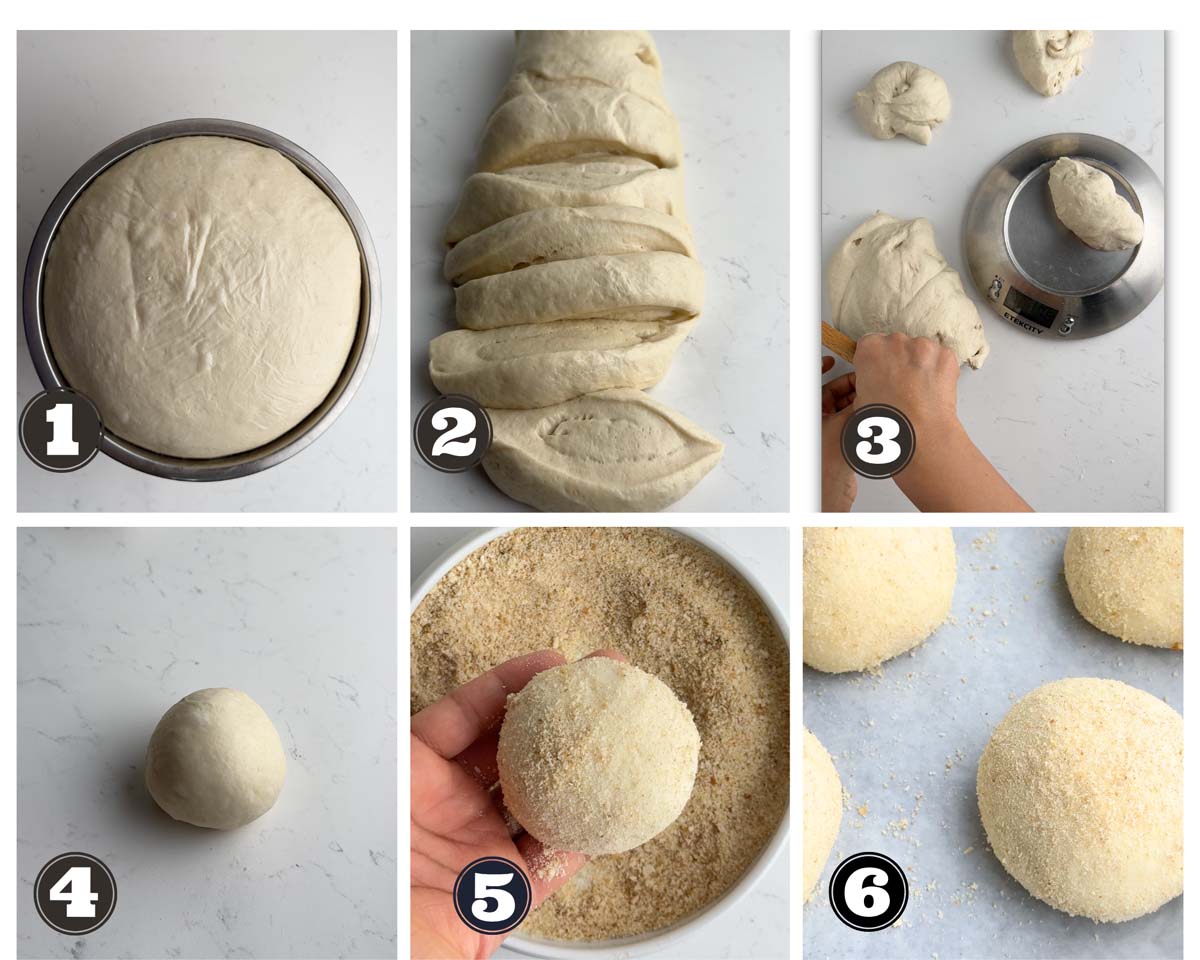 gallery of images showing all the steps involved in shaping of the rolls