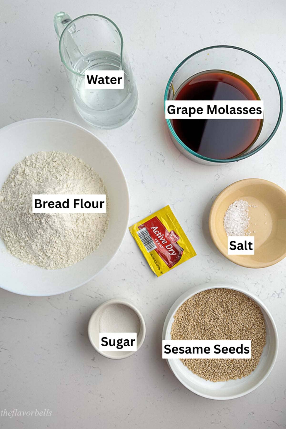 image showing ingredients required for making the simit