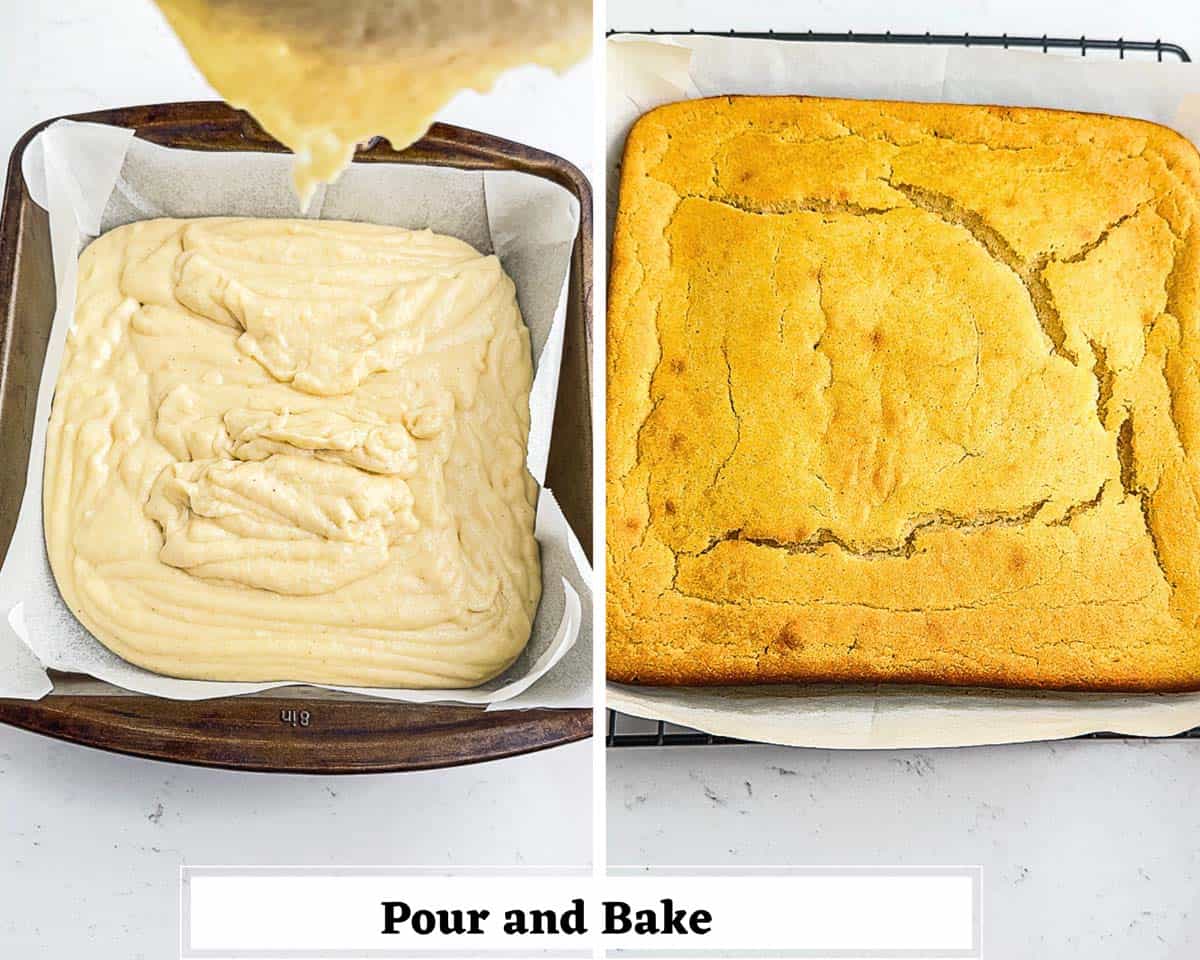 before and after baking images side by side